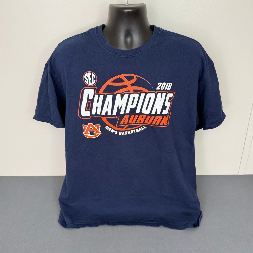 Blue 84 T-Shirt Mens XL Auburn Tigers 2018 SEC Champions Basketball Navy Blue